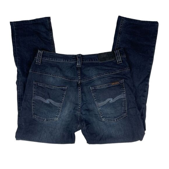 Nudie Jeans Thin Finn Organic Blue Strike Men’s Tag Size 36 HEMMED - Picture 2 of 13